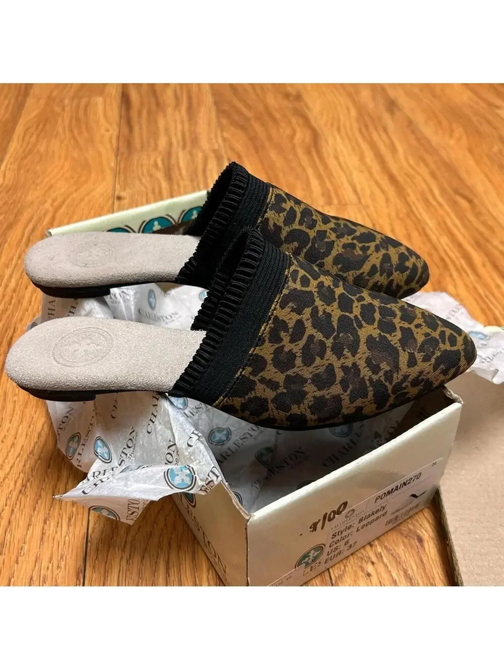Charleston Shoe Company Leopard Print Slide Mule “Blakely” | Size 6 EU 37 NEW